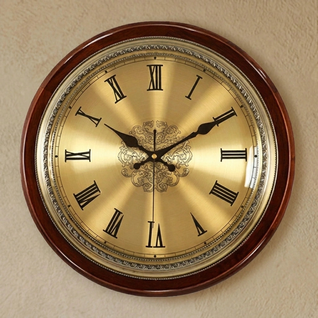 Horloge Murale Silencieuse Métal Doré Style Nordique Vintage