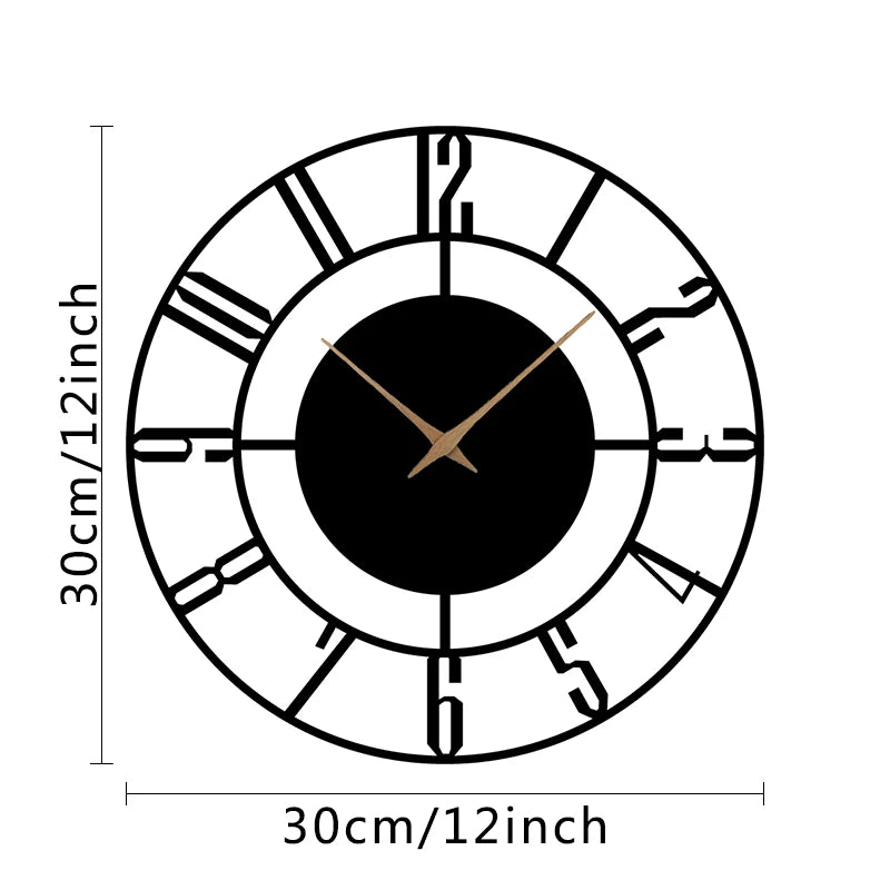 Horloge Murale Design Arabesque Minimaliste Métal 30 cm