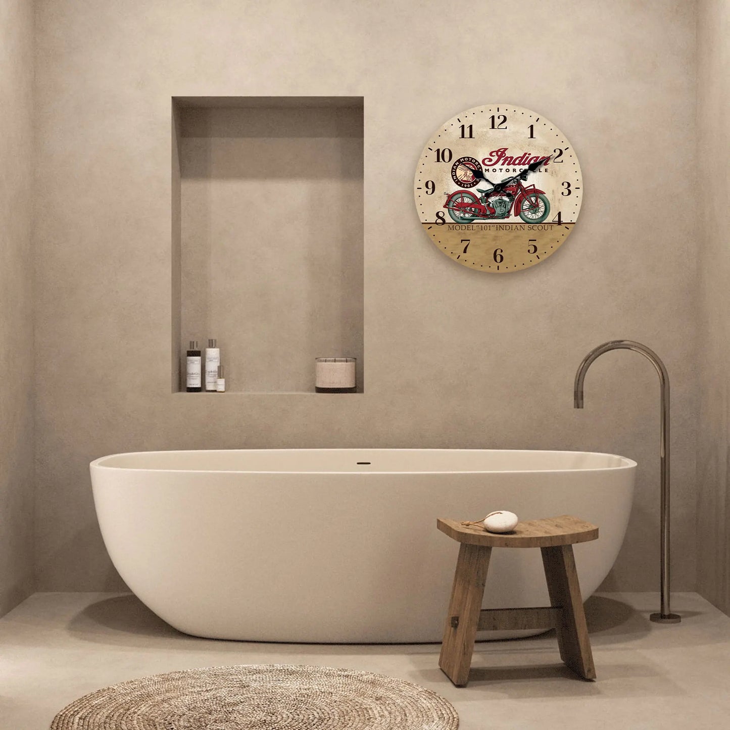 Horloge Murale Vintage – Moto Indienne