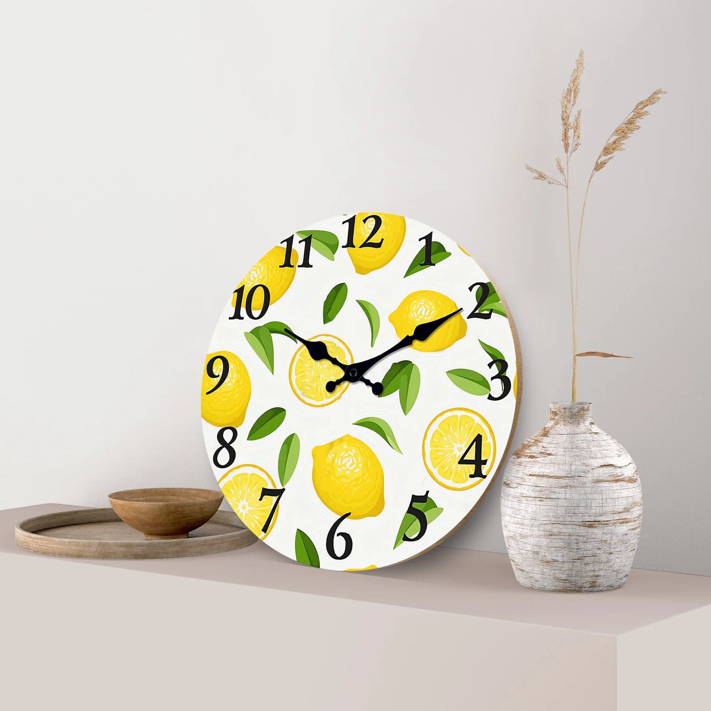 Horloge Murale de Cuisine Citrons Jaunes