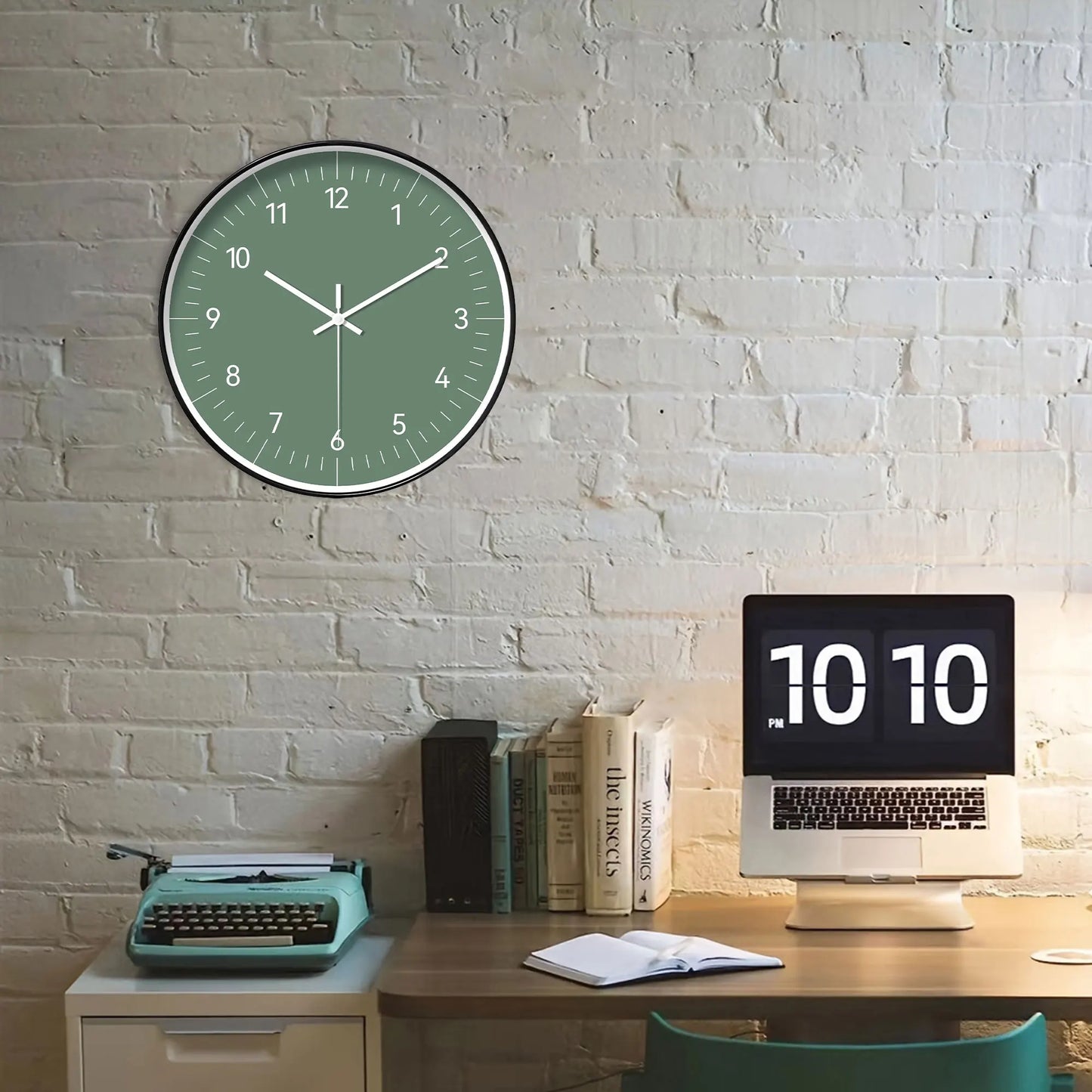 Horloge Murale Design Minimaliste – Vert Moderne