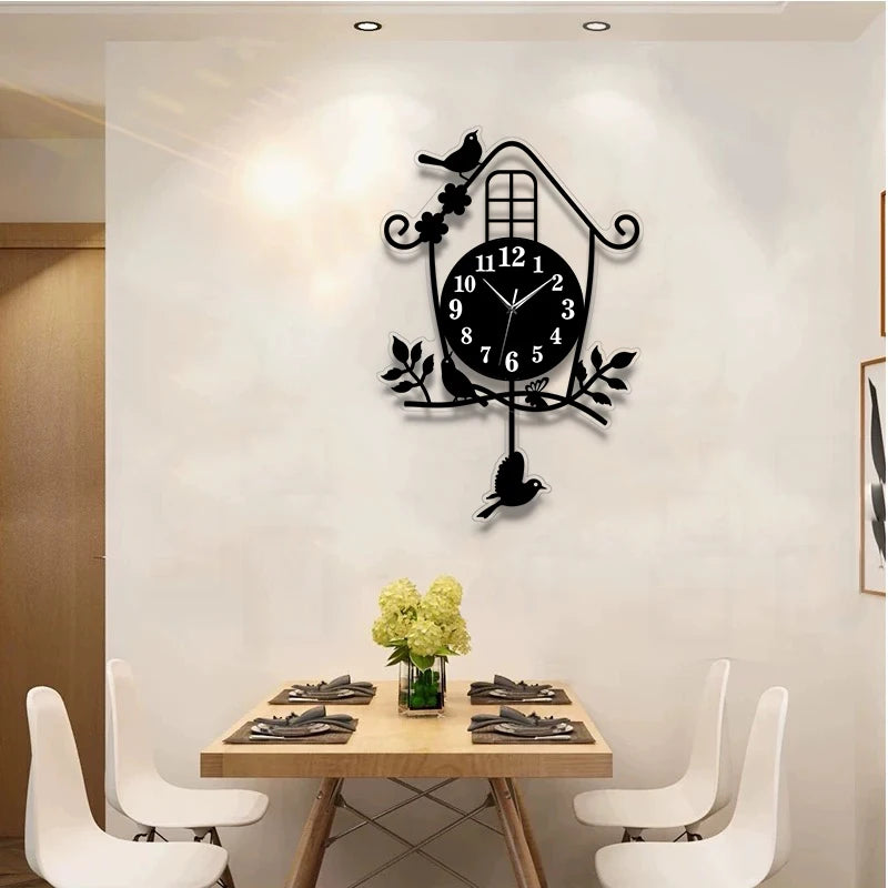 Horloge Oiseaux Pendulaire Silencieuse