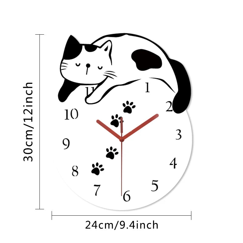 Horloge Murale Silencieuse Chat Créatif Design Original et Mignon