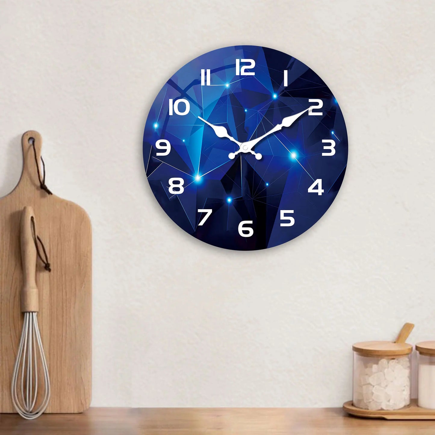 Horloge Murale Design Géométrique – Bleu Foncé Fantasy