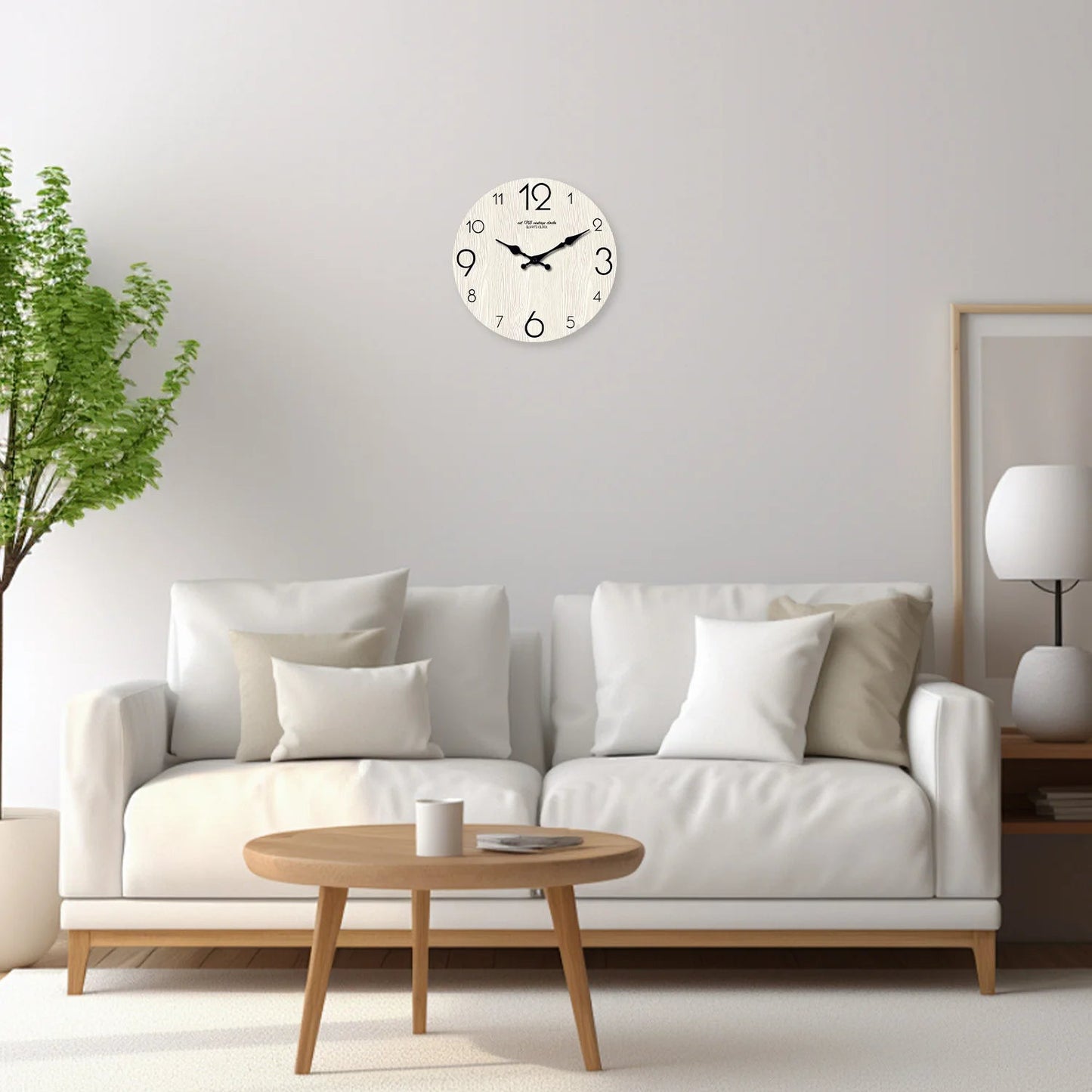 Horloge Murale Bois Grain Simple Élégant — vue 4