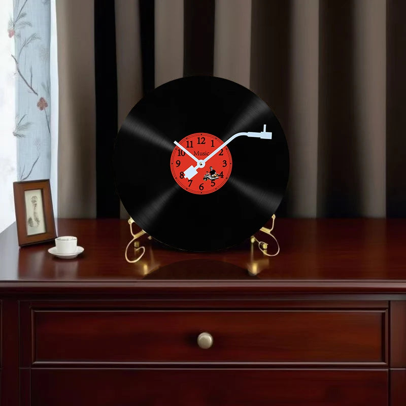 Horloge Murale OriginaleDisque Vinyle Thème Musique Rétro