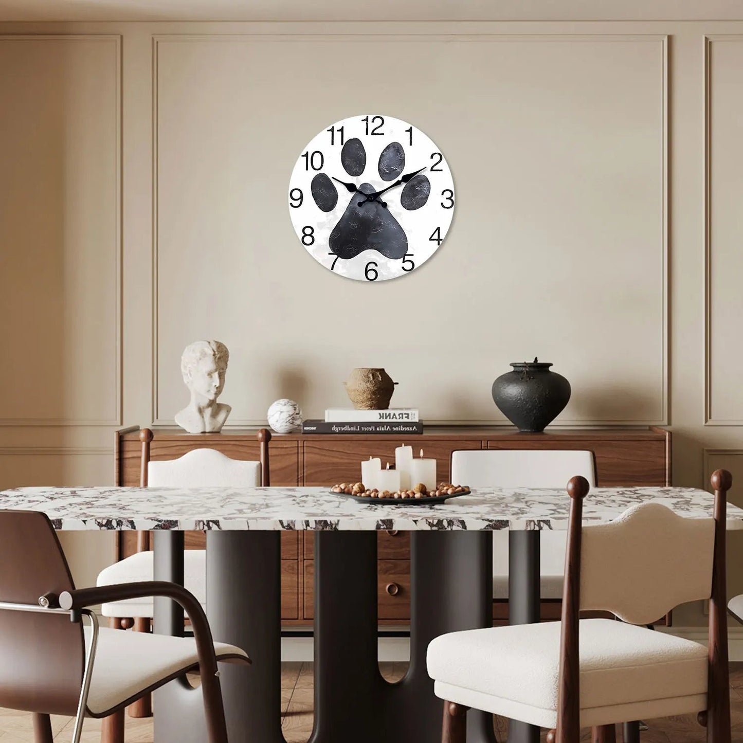 Horloge Chat Patte de Chat Noire — vue 4