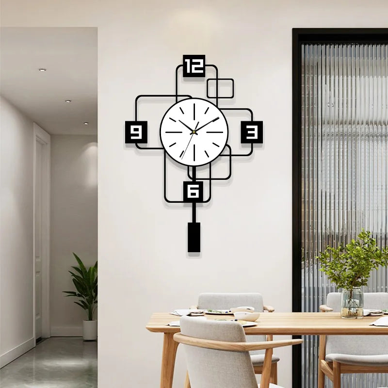 Grande Horloge Murale Minimaliste Silencieuse Sans Tictac