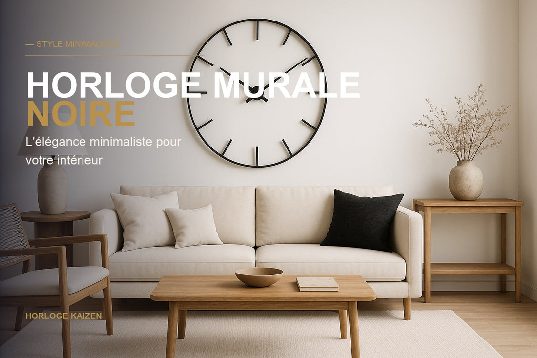 HORLOGE MURALE NOIRE — Horloge Kaizen