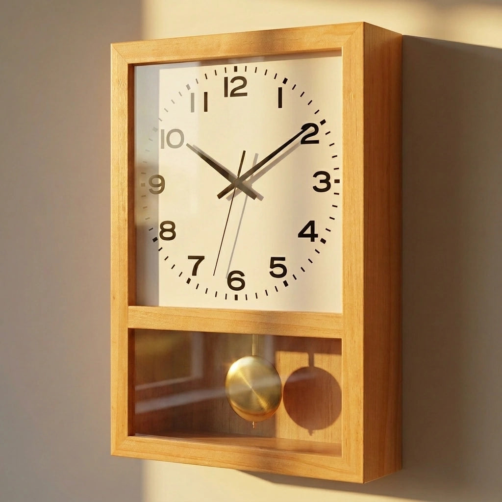 Horloge bois style retro japonais - ajout verre panneau pendule