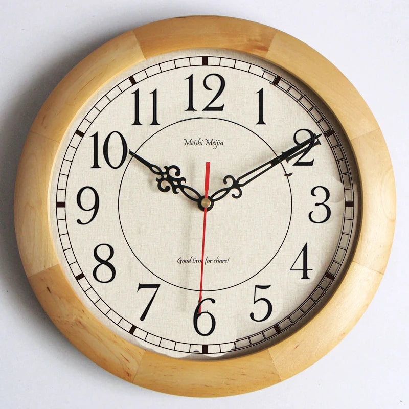 Horloge Murale VintageBois Style Japonais Silencieuse