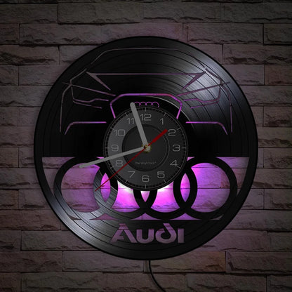 Horloge Murale Vintage  Disque Vinyle Sculpté Garage