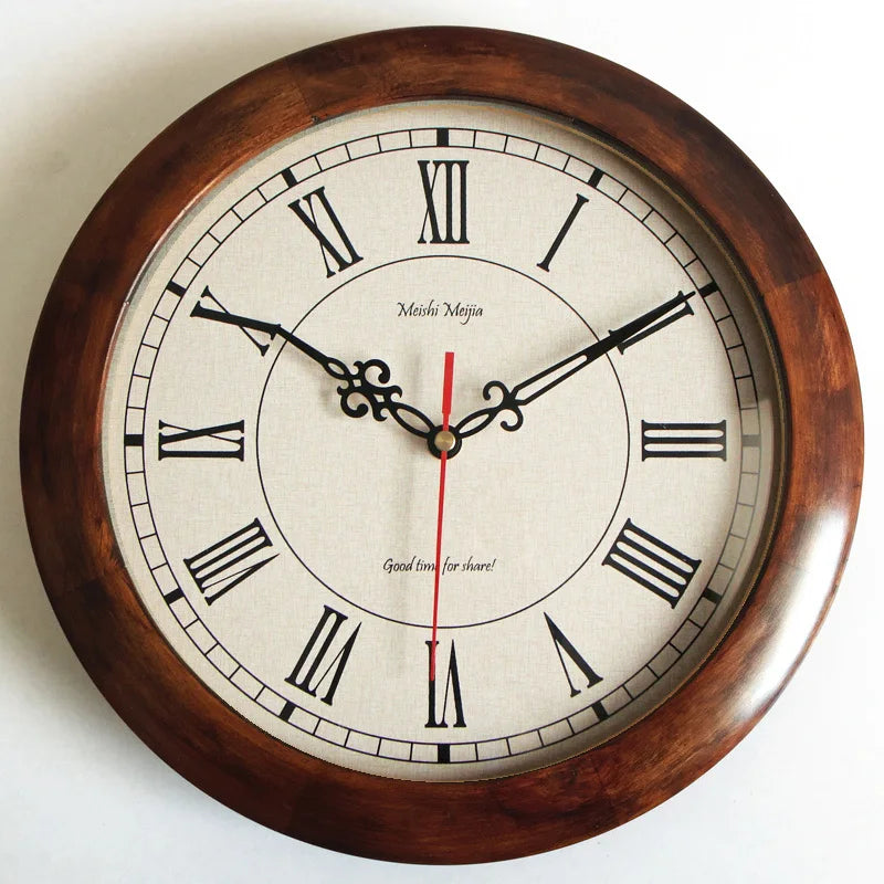 Horloge Murale VintageBois Style Japonais Silencieuse