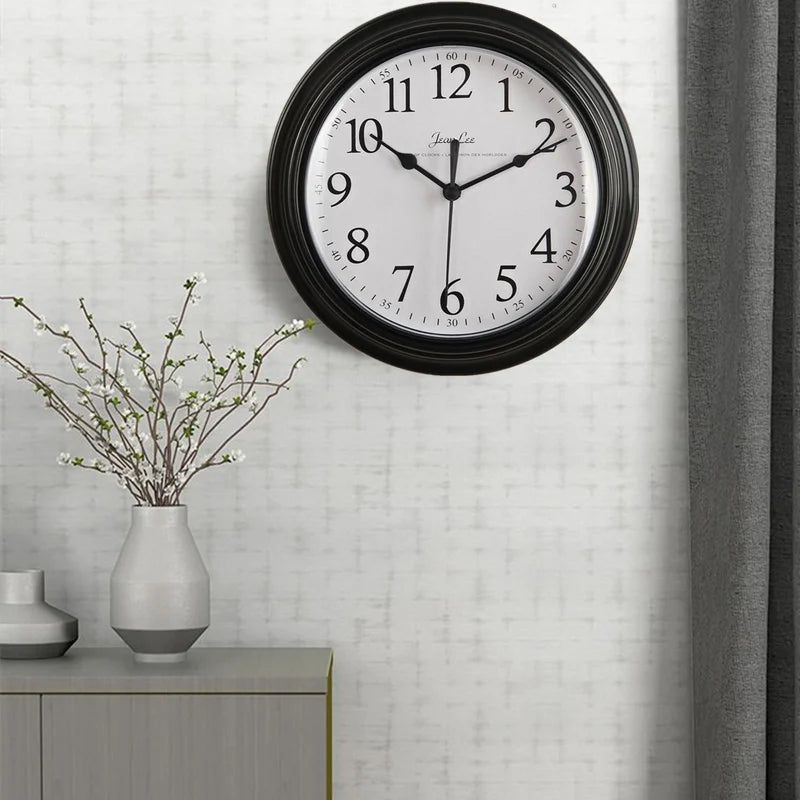 Horloge Murale Silencieuse  Design Minimaliste Nordique Blanc