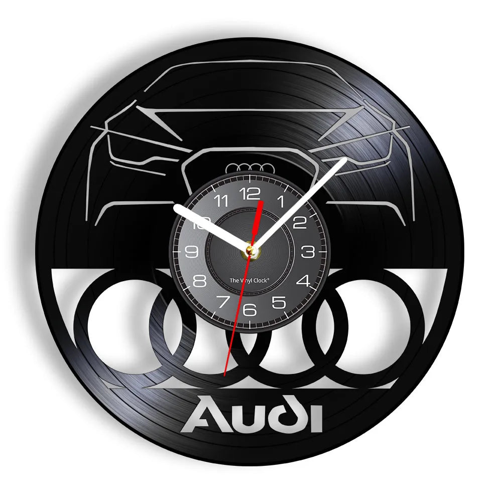 Horloge Murale Vintage  Disque Vinyle Sculpté Garage