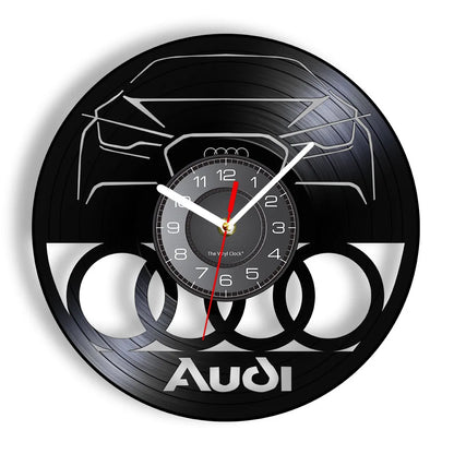 Horloge Murale Vintage  Disque Vinyle Sculpté Garage