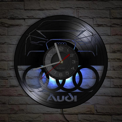 Horloge Murale Vintage  Disque Vinyle Sculpté Garage