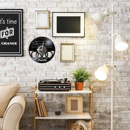 Horloge Murale Vintage  Disque Vinyle Sculpté Garage