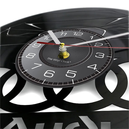 Horloge Murale Vintage  Disque Vinyle Sculpté Garage