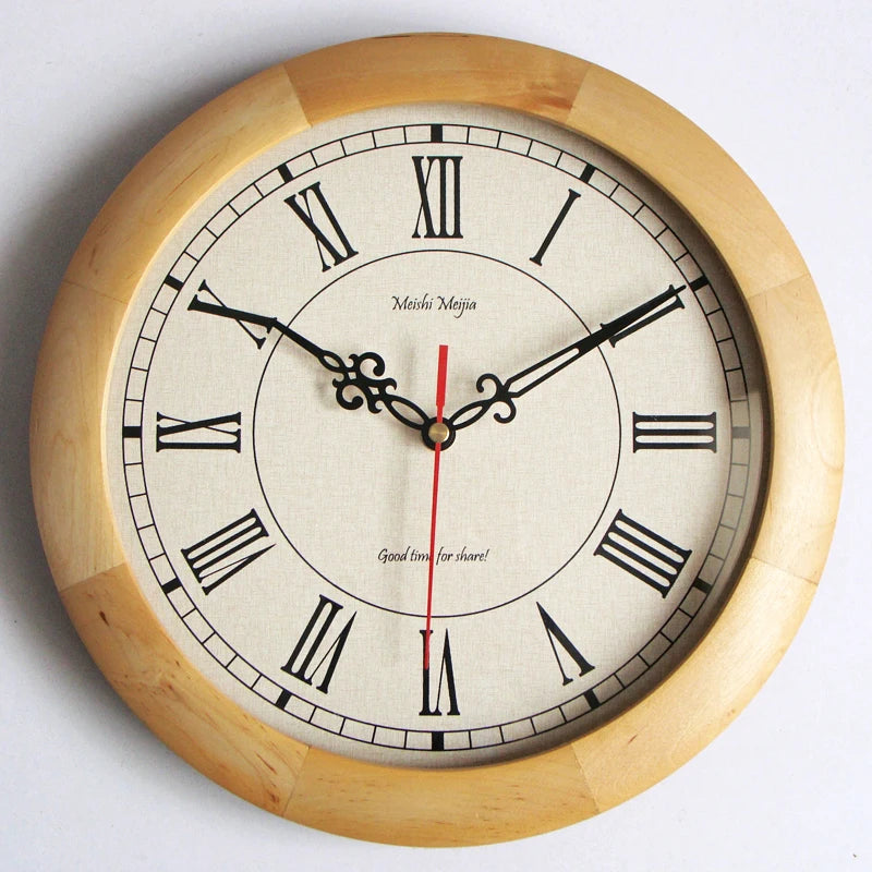 Horloge Murale VintageBois Style Japonais Silencieuse