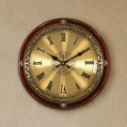 Horloge Murale Silencieuse  Métal Doré Style Nordique Vintage