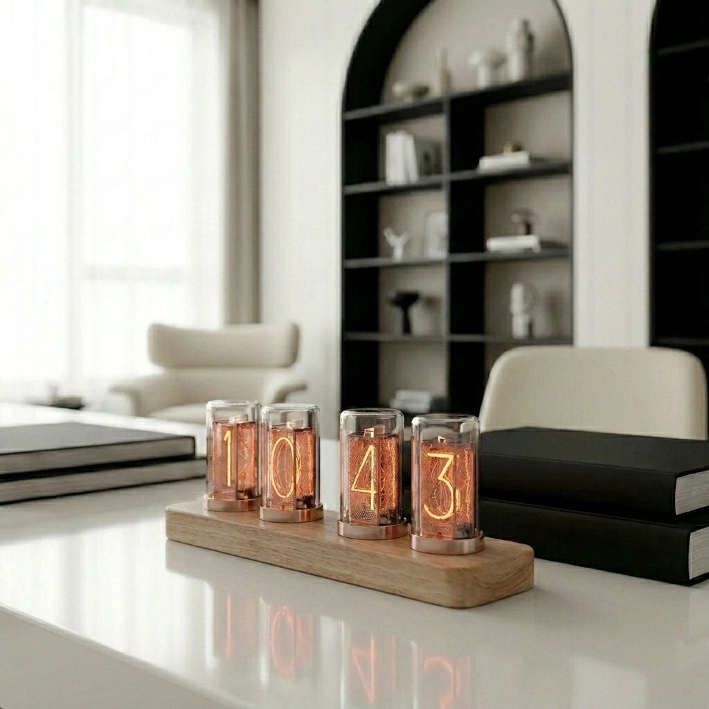 Horloge Nixie Bois Clair