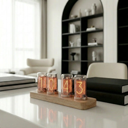 Horloge Nixie Bois Clair
