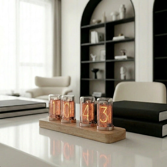 Horloge Nixie Bois Clair