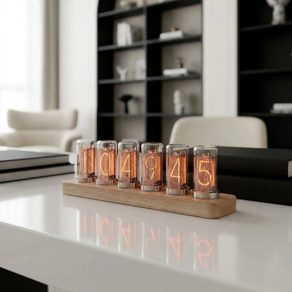 Horloge Nixie Bois Clair