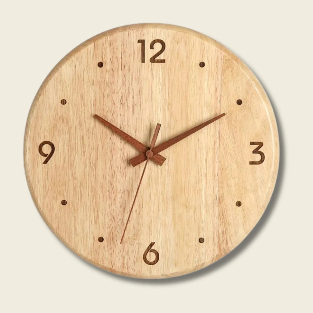 Horloge Murale Bois  Style Japonais Épuré