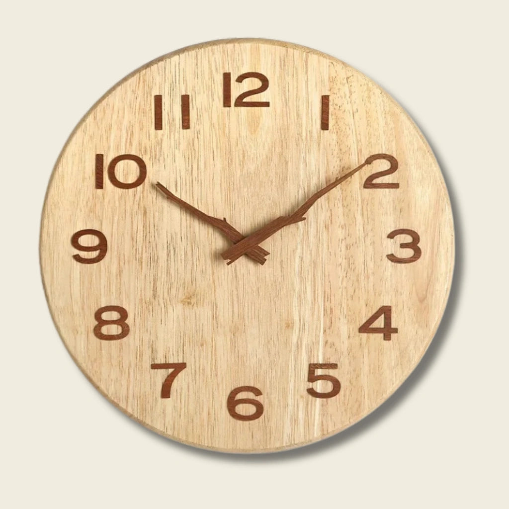 Horloge Murale Bois  Style Japonais Épuré