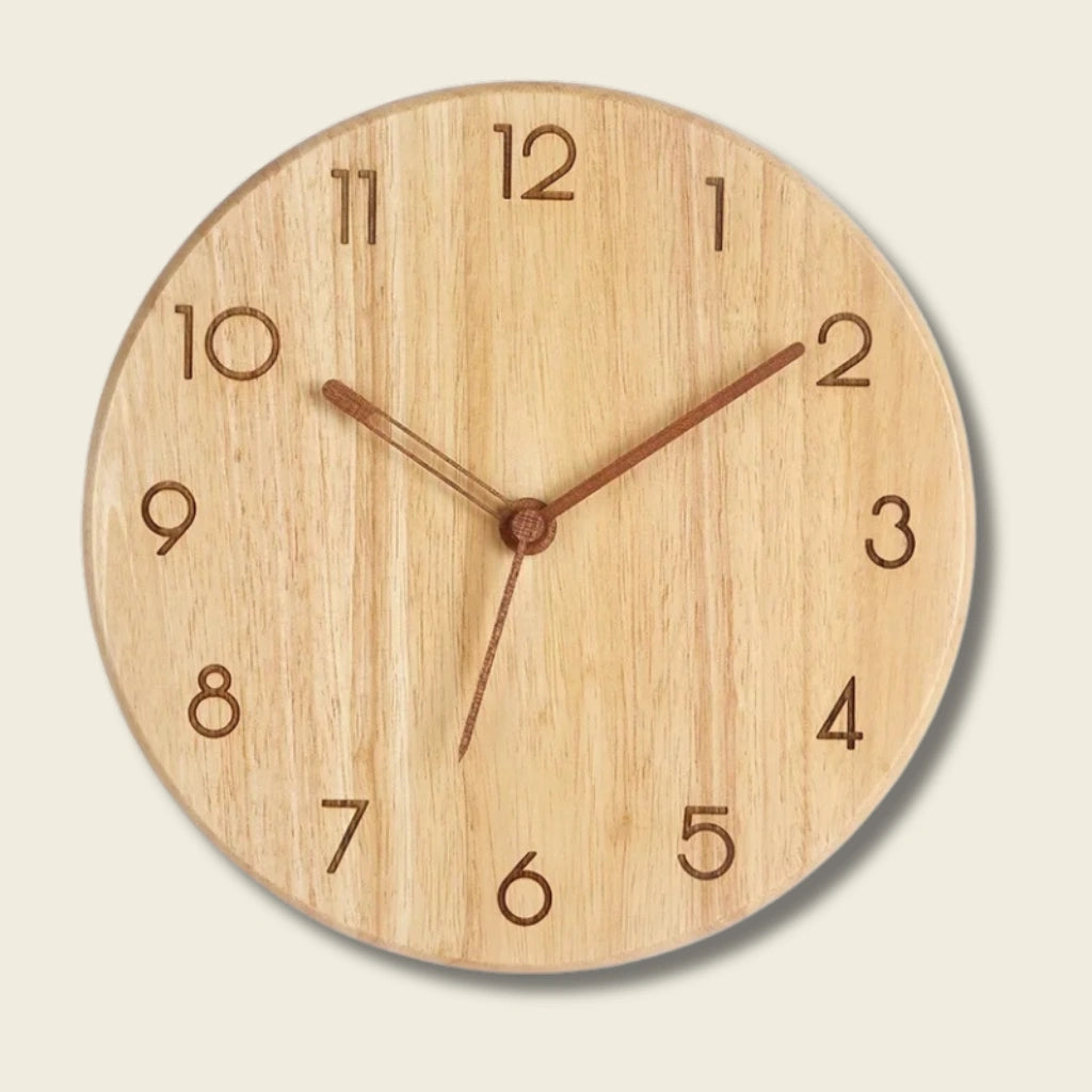 Horloge Murale Bois  Style Japonais Épuré