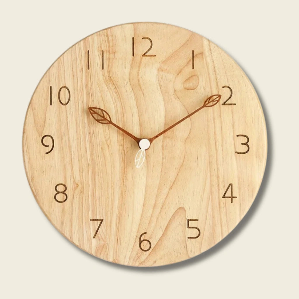 Horloge Murale Bois  Style Japonais Épuré