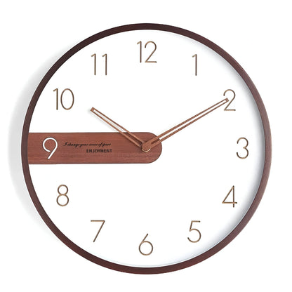 Horloge murale moderne bois creative - photo bois vue principale