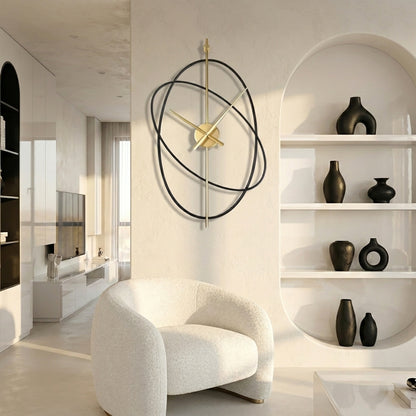 Horloge murale industrielle ovale metal - photo principale fond blanc