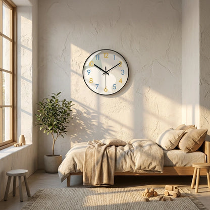 Horloge murale moderne minimaliste - mise en situation chambre enfant