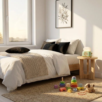 Horloge enfant grille pain - mise en situation chambre enfant coloree