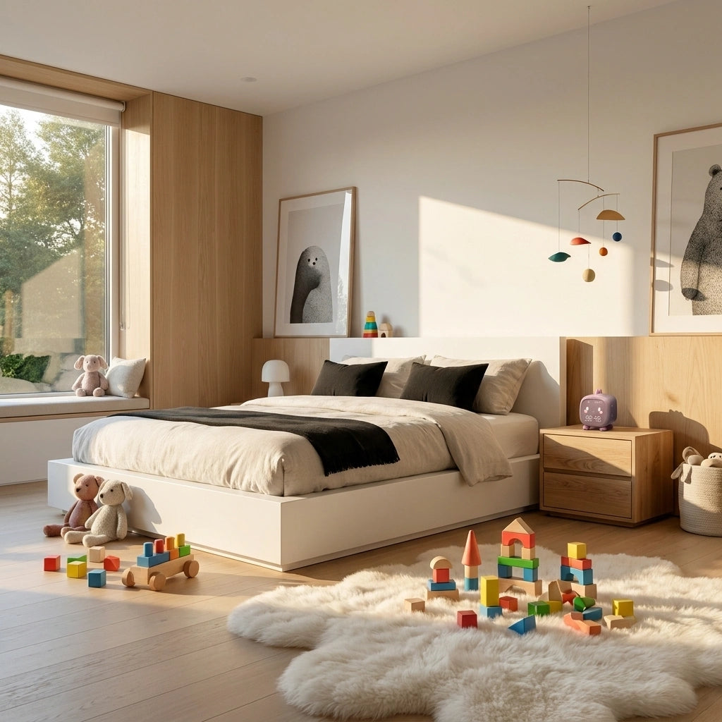 Horloge enfant rhinoceros colore - mise en situation chambre enfant
