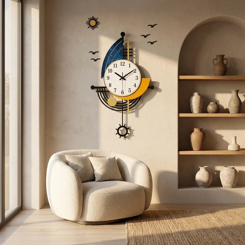 Grande horloge murale navire
