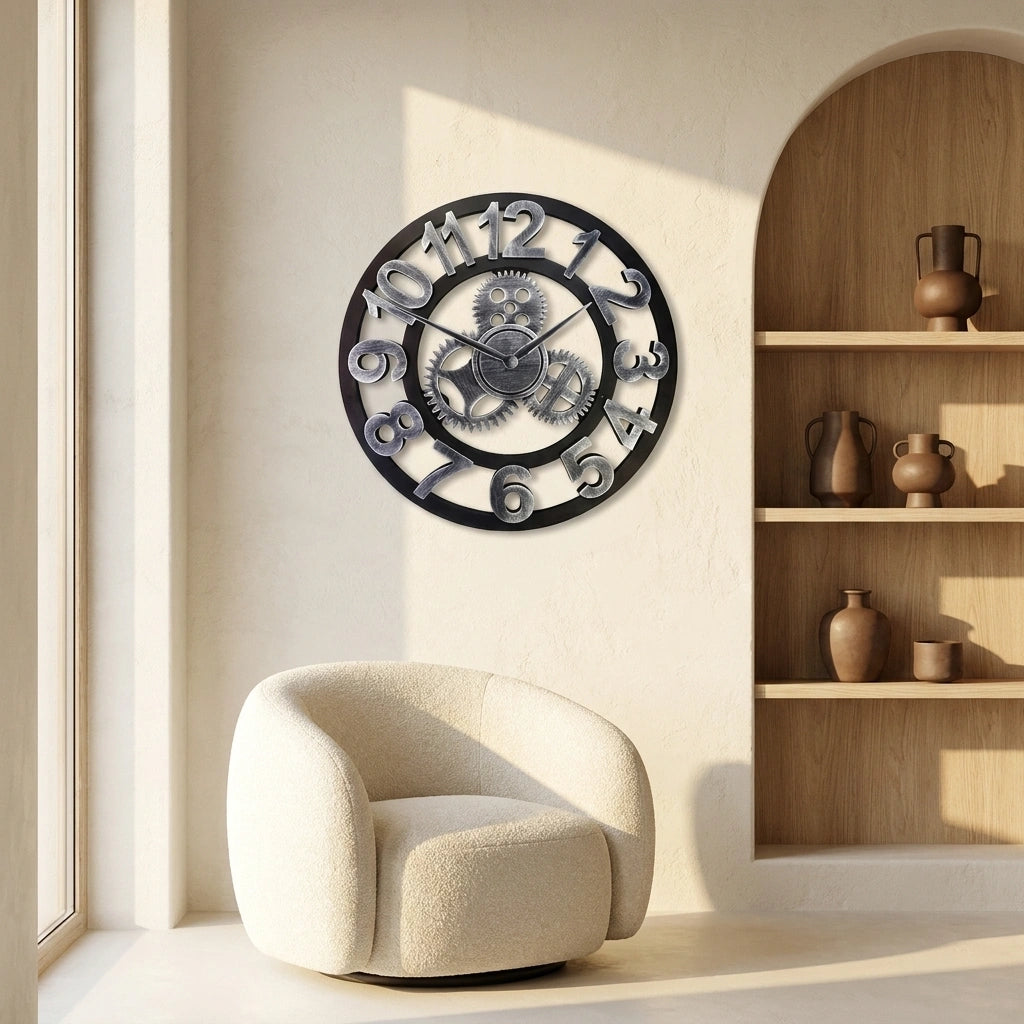 Horloge Engrenage Murale  Style Industriel