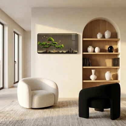 Horloge murale digitale grand format - salon variante decoration