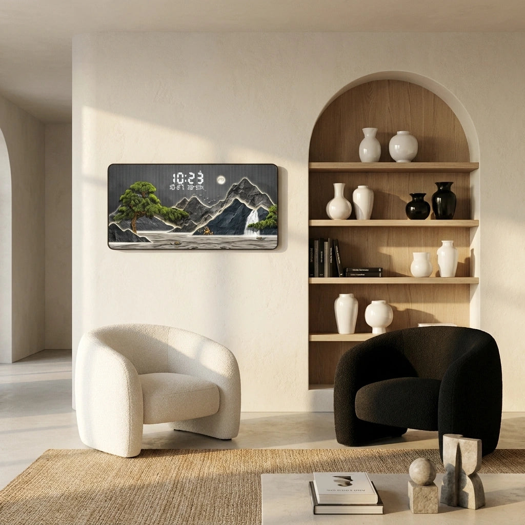 Horloge Murale Digitale Design Grand Format