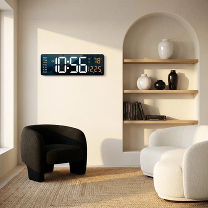 Horloge Murale Numérique  LED Grand Format avec Télécommande