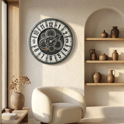 Horloge Murale Industrielle Réels Engrenages