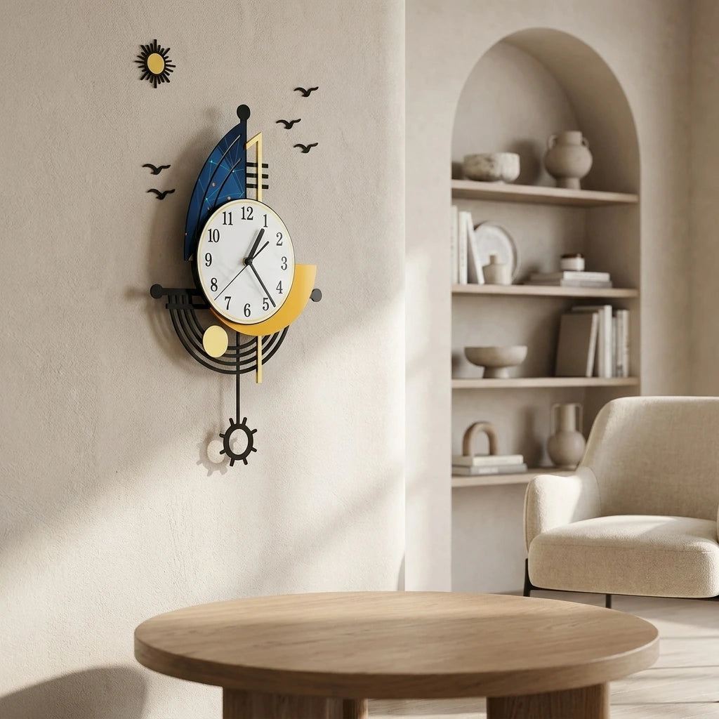 Grande horloge murale navire