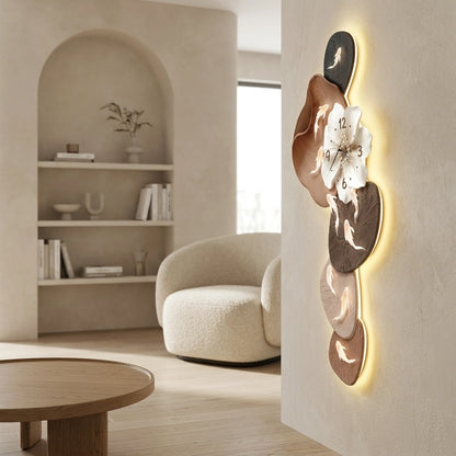 Horloge Décoration Murale  Carpes Koï Grand Format