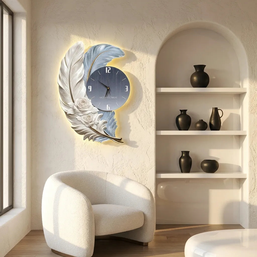Horloge Murale Design Plume