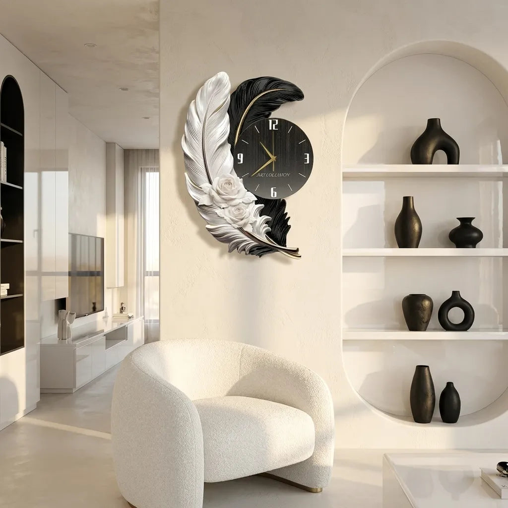 Horloge Murale Design Plume