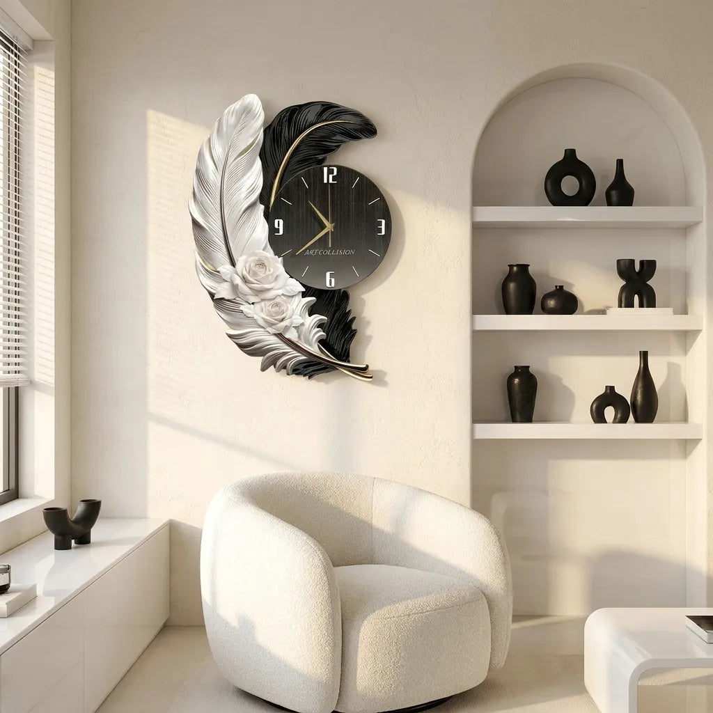 Horloge Murale Design Plume