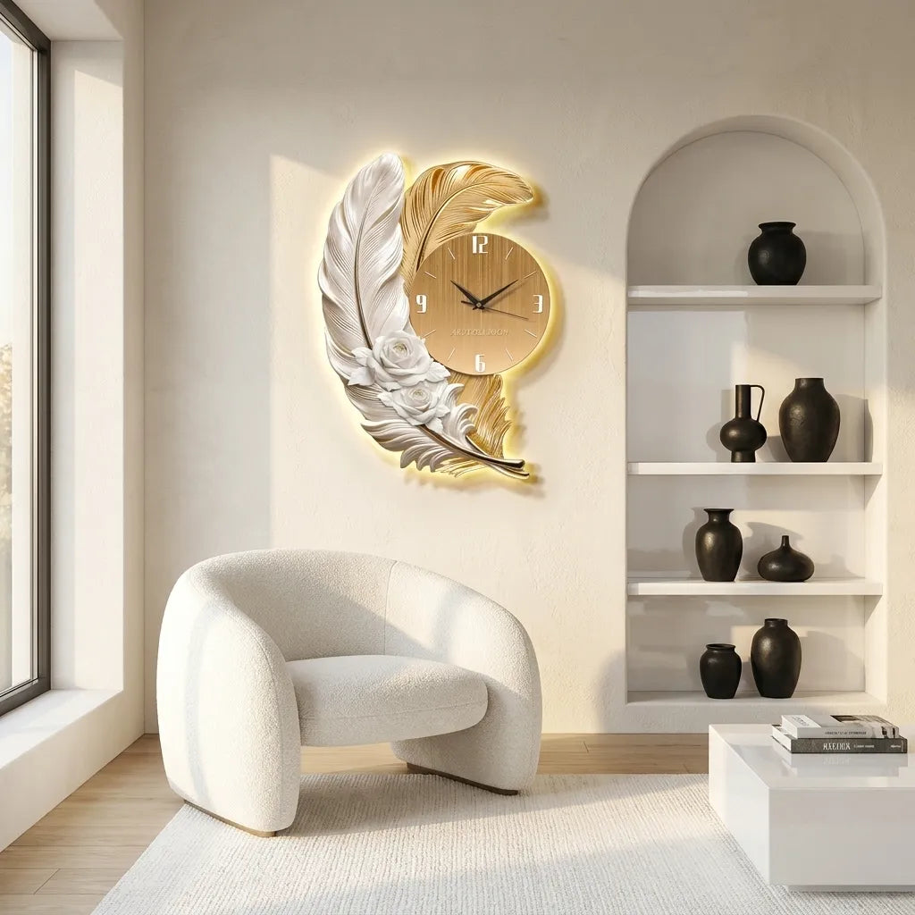 Horloge Murale Design Plume